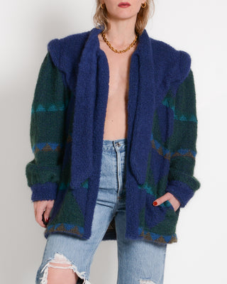 Escada Geometric Mohair Boucle Knit Jacket