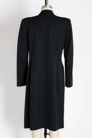 I.Magnin Classic Black Wool Long Coat