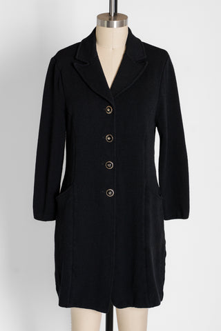 St. John Black Santana Long Cardigan