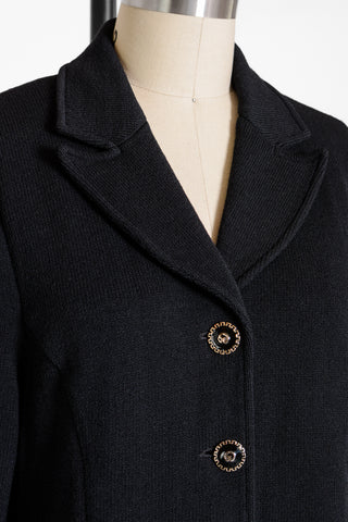 St. John Black Santana Long Cardigan