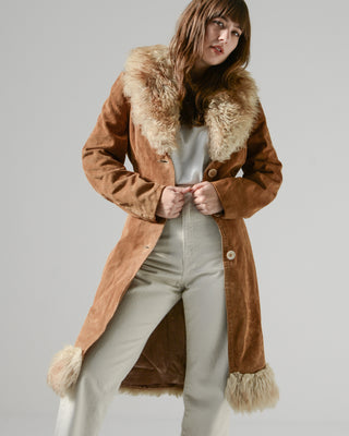 Penny Lane Shearling Suede Afghan Coat