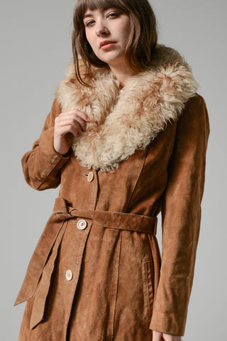 Penny Lane Shearling Suede Afghan Coat