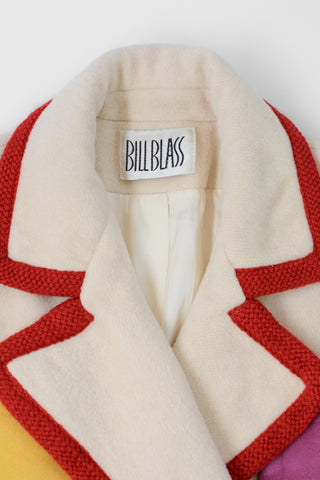 Bill Blass Colorblock Wool Peacoat