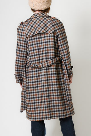 Sherlock Gingham Wool Trench Coat