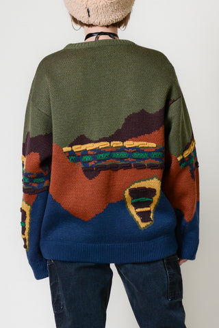 Geccu Merino Wool Abstract 3D Sweater