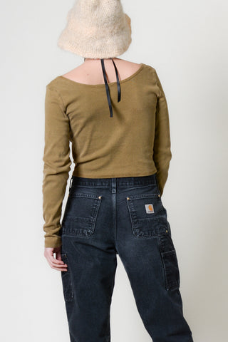 Betsey Johnson Grunge Zipper Crop Tee