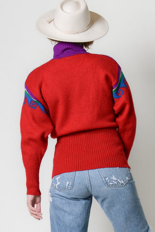 Vibrant Pierre Cardin Wool Novelty Sweater