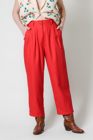 Scarlett Raw Silk Pleated Pants ~ 26W