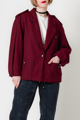 Christian Dior Oxblood Wool Blazer