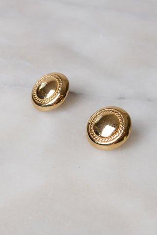 Monet Circle Disc Gold Studs