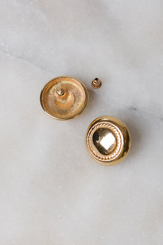 Monet Circle Disc Gold Studs