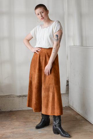 Nordstrom Rust Suede Maxi Skirt