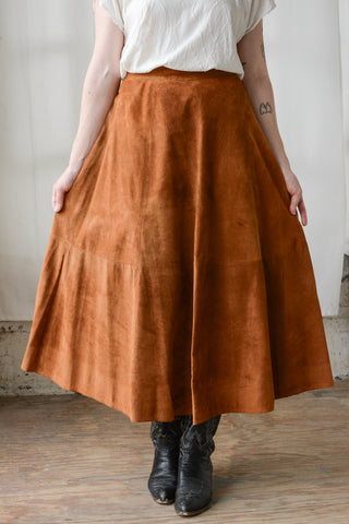 Nordstrom Rust Suede Maxi Skirt