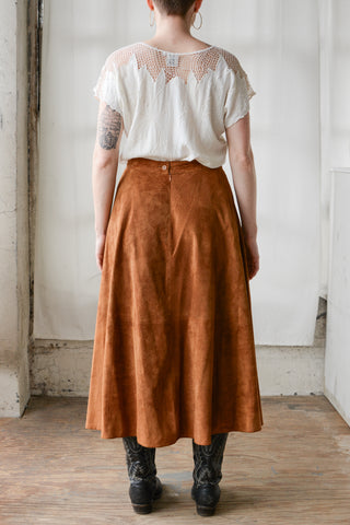Nordstrom Rust Suede Maxi Skirt