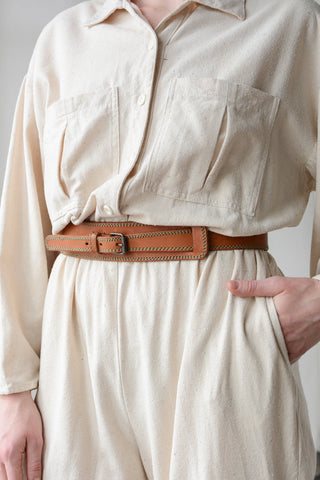 Siena Contrast Stitch Leather Belt