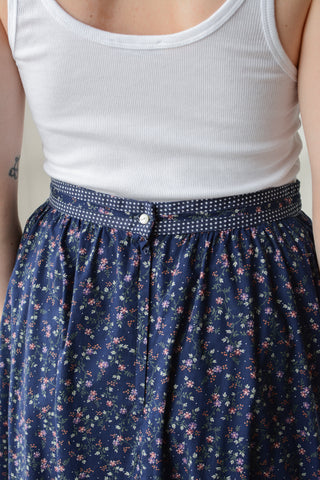Gunne Sax Calico Ribbon Lace Maxi Skirt ~ 29W