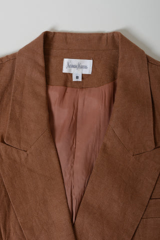 Neiman Marcus Caramel Linen Blazer