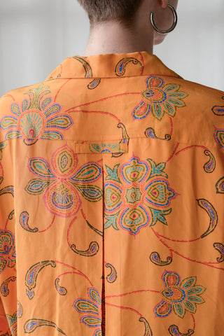 Tangerine Ellen Tracy Paisley Silk Top