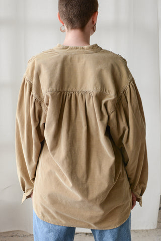 Corset Lace Front Corduroy Shirt