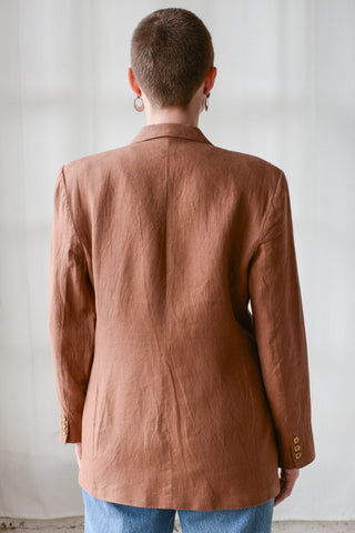 Neiman Marcus Caramel Linen Blazer