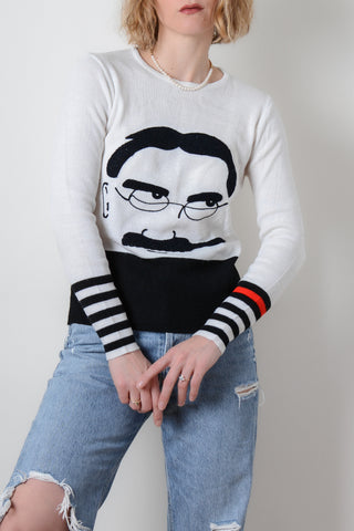 Rare Pronto 70s Groucho Marx Chenille Sweater