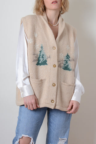 Après Ski Snowflake Wool Sweater Vest