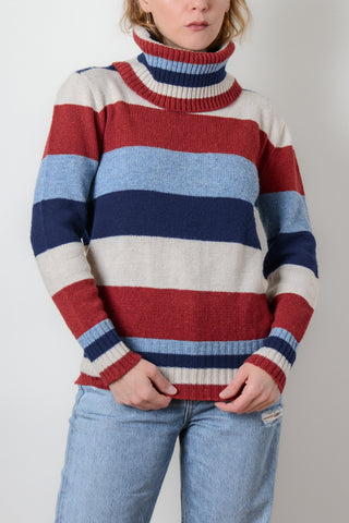 Sweet Stripe Wool Turtleneck Sweater