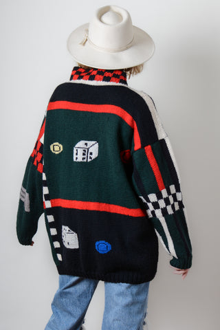 Rare Berek Martini Casino Novelty Wool Sweater