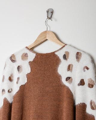 Angora Leopard Novelty Knit Sweater