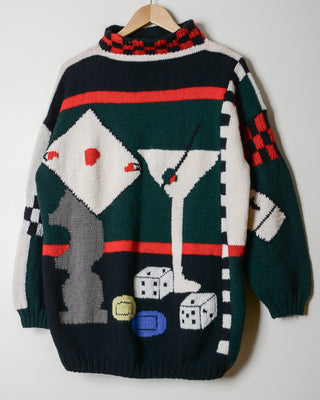 Rare Berek Martini Casino Novelty Wool Sweater