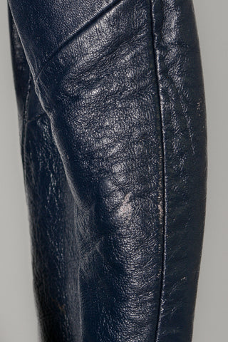Rad Navy Leather Trench Coat