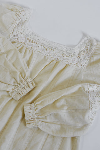 Sweet 70s Eyelet Crochet Lace Maxi