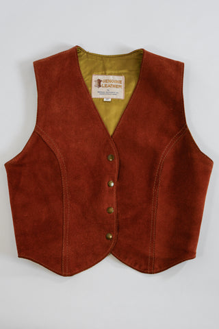 Rust 70s Snap Front Suede Set