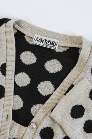 Polka Dot Cardigan Tank Sweater Set