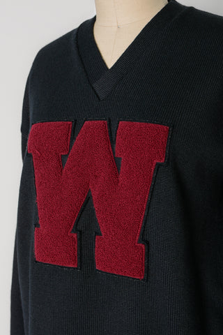 W Letterman Patch Wool Sweater