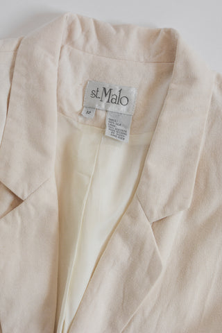 Creamy Raw Silk Blazer