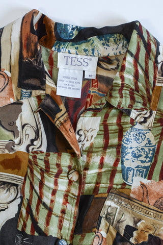 Art-to-Wear Vessel Silk Collar Shirt