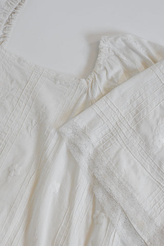 Angel Wing Embroidered Lace Mexican Maxi