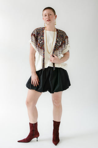 Stunning Beaded Fringe Sheer Capelet