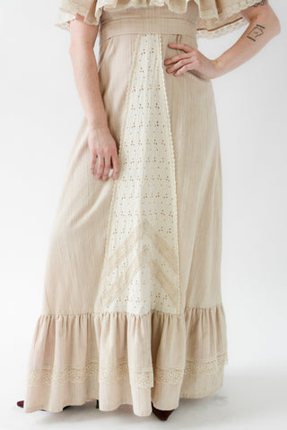 Precious Eyelet Flutter Sleeve Maxi Dress