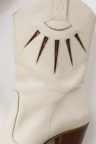 Pony Hair Sunburst Stacked Heel Cowboy Boots ~ 7-7.5