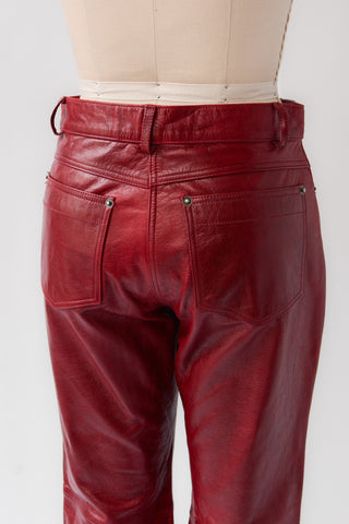 Badass Oxblood Leather Pants ~ 30-31W