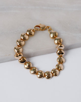 Gold Heart Link Bracelet