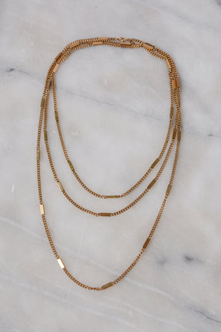 Monet Long Gold Link Necklace