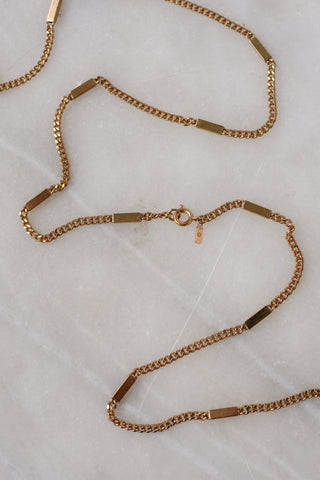 Monet Long Gold Link Necklace