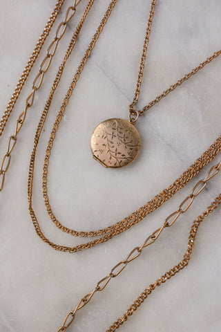 Layered Locket Mixed Chain Necklace