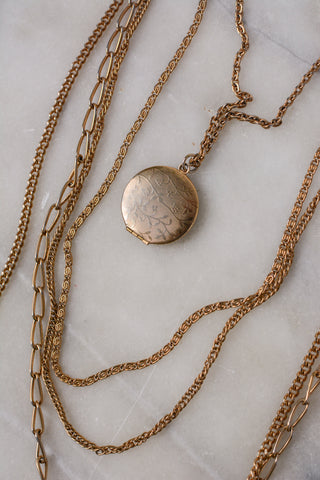 Layered Locket Mixed Chain Necklace