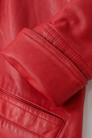 80s Nordstrom Red Buttery Leather Blazer