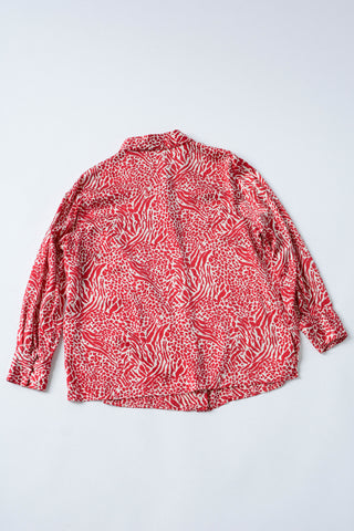 Bob Mackie Silk Animal Print Top
