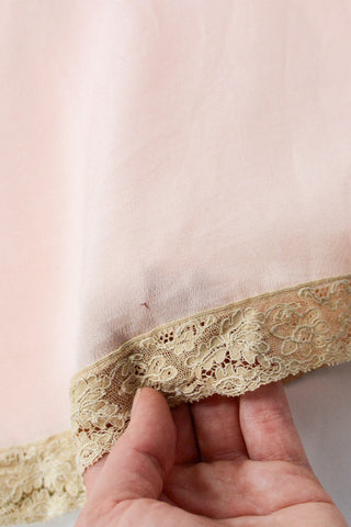 Antique Lace Embroidered Peach Step In Romper